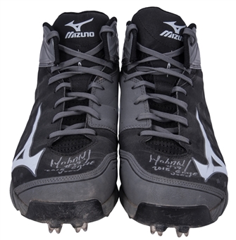 2015 Jose Abreu Game Used and Signed/Inscribed Pair of Mizuno Cleats (Player Direct & JSA)